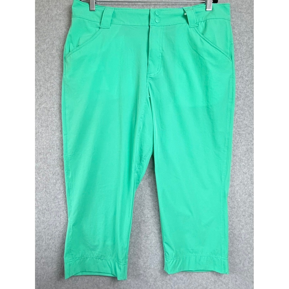 Columbia PFG Coral Point Capri Pants Green Womens 16 FL0166 Sun Protection